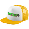 Adult Soft Trucker Hat with Yellow/White Mesh (POLYESTER, ADULT, UNISEX, ONE SIZE)