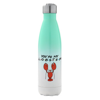 Friends you're my lobster, Metal mug thermos Green/White (Stainless steel), double wall, 500ml