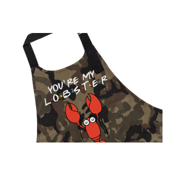 Friends you're my lobster, Ποδιά Σεφ με τσέπες, Βαμβακερή, Camouflage (ΕΝΗΛΙΚΩΝ, 100% COTTON)