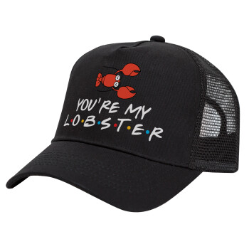 Friends you're my lobster, Trucker Hat with Mesh, Black, (COTTON, KIDS, UNISEX, ONE SIZE)