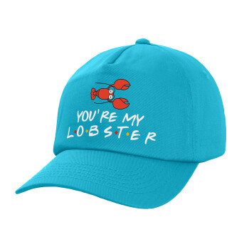 Friends you're my lobster, Children's Baseball Cap, 100% Cotton Twill, Blue (COTTON, CHILDREN, UNISEX, ONE SIZE)