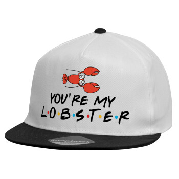 Friends you're my lobster, Child's Flat Snapback Hat, White (100% COTTON, CHILDREN'S, UNISEX, ONE SIZE)