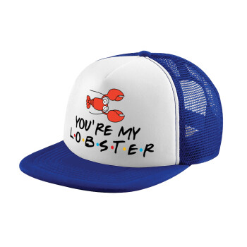 Friends you're my lobster, Καπέλο παιδικό Soft Trucker με Δίχτυ ΜΠΛΕ/ΛΕΥΚΟ (POLYESTER, ΠΑΙΔΙΚΟ, ONE SIZE)