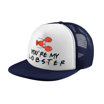 Friends you're my lobster, Καπέλο παιδικό Soft Trucker με Δίχτυ ΜΠΛΕ ΣΚΟΥΡΟ/ΛΕΥΚΟ (POLYESTER, ΠΑΙΔΙΚΟ, ONE SIZE)