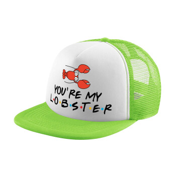 Friends you're my lobster, Καπέλο παιδικό Soft Trucker με Δίχτυ ΠΡΑΣΙΝΟ/ΛΕΥΚΟ (POLYESTER, ΠΑΙΔΙΚΟ, ONE SIZE)