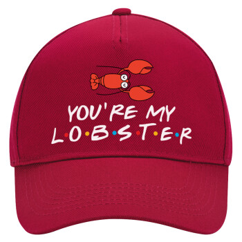 Friends you're my lobster, Adult Ultimate Hat RED, (100% COTTON DRILL, ADULT, UNISEX, ONE SIZE)