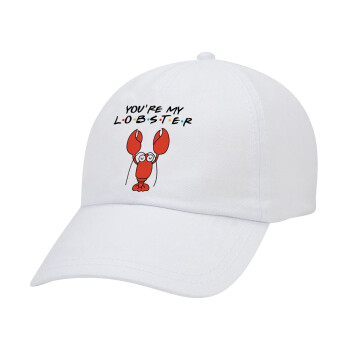 Friends you're my lobster, Καπέλο Ενηλίκων Baseball Λευκό 5-φύλλο (POLYESTER, ΕΝΗΛΙΚΩΝ, UNISEX, ONE SIZE)