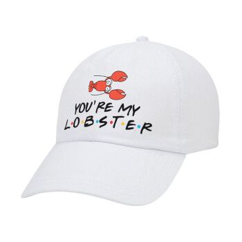 Friends you're my lobster, Καπέλο Ενηλίκων Baseball Λευκό 5-φύλλο (POLYESTER, ΕΝΗΛΙΚΩΝ, UNISEX, ONE SIZE)