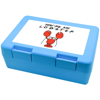 Friends you're my lobster, Children's cookie container LIGHT BLUE 185x128x65mm (BPA free plastic)