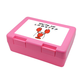 Friends you're my lobster, Children's cookie container PINK 185x128x65mm (BPA free plastic)