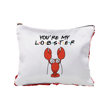 Friends you're my lobster, Τσαντάκι νεσεσέρ με πούλιες (Sequin) Κόκκινο