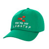 Καπέλο Ενηλίκων Baseball, 100% Βαμβακερό,  Πράσινο (ΒΑΜΒΑΚΕΡΟ, ΕΝΗΛΙΚΩΝ, UNISEX, ONE SIZE)