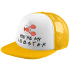 Adult Soft Trucker Hat with Yellow/White Mesh (POLYESTER, ADULT, UNISEX, ONE SIZE)