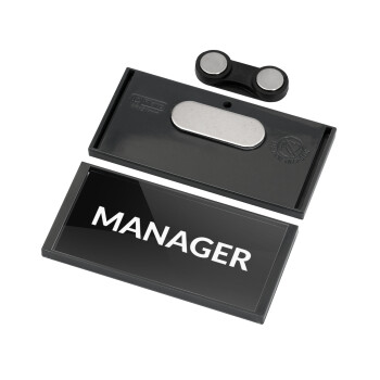 MANAGER, Name Tags/Badge Anthracite με μαγνήτη ασφαλείας (75x36mm)