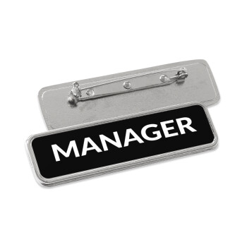 MANAGER, Name Tags/Badge Metal Pin/Safety  (7x2cm)
