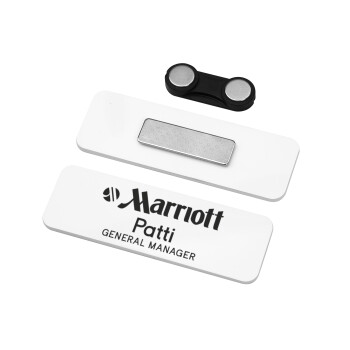 Hotel Marriott, Name Tags/Badge Plexiglass με μαγνήτη ασφαλείας (75x25mm)