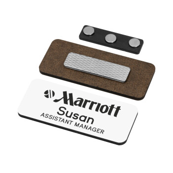 Hotel Marriott, Name Tags/Badge Ξύλινο με μαγνήτη ασφαλείας (75x30mm)
