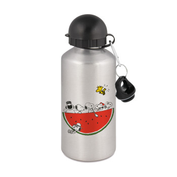 Snoopy summer, Metallic water jug, Silver, aluminum 500ml