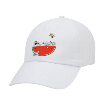 Snoopy summer, Καπέλο Ενηλίκων Baseball Λευκό 5-φύλλο (POLYESTER, ΕΝΗΛΙΚΩΝ, UNISEX, ONE SIZE)