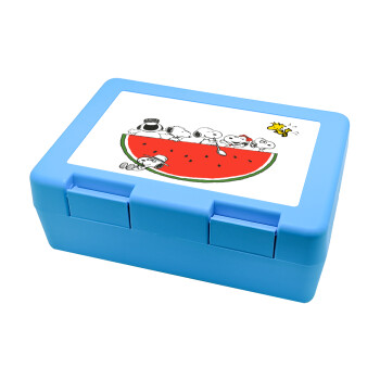 Snoopy summer, Children's cookie container LIGHT BLUE 185x128x65mm (BPA free plastic)