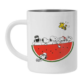 Snoopy summer, Mug Stainless steel double wall 300ml