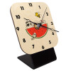 Quartz Table clock in natural wood (10cm)