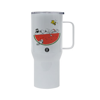 Snoopy summer, Mega Stainless steel Tumbler with lid, double wall 750L