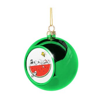 Snoopy summer, Green Christmas tree ornament ball 8cm