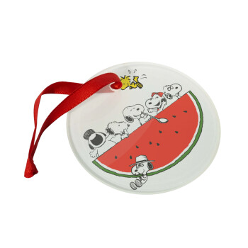 Snoopy summer, Χριστουγεννιάτικο στολίδι γυάλινο 9cm