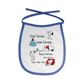 Snoopy manual, Σαλιάρα μωρού αλέκιαστη με κορδόνι Μπλε