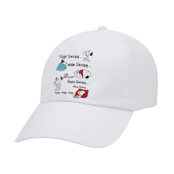 Snoopy manual, Καπέλο Ενηλίκων Baseball Λευκό 5-φύλλο (POLYESTER, ΕΝΗΛΙΚΩΝ, UNISEX, ONE SIZE)