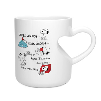 Snoopy manual, Κούπα καρδιά λευκή, κεραμική, 330ml