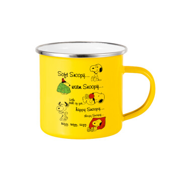 Snoopy manual, Yellow Enamel Metallic Cup 360ml