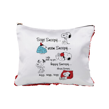 Snoopy manual, Red sequin cosmetic bag