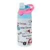 Children's hot water bottle, stainless steel, with safety straw, Pink/BlueCiel (360ml) BPA FREE