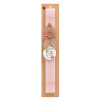 Easter Set, wooden keychain & scented flat Easter candle (30cm) (PINK)