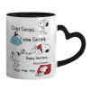 Mug heart black handle, ceramic, 330ml