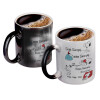 Color changing magic Mug, ceramic, 330ml when adding hot liquid inside, the black colour desappears (1 pcs)