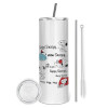 Eco friendly stainless steel tumbler 600ml, with metal straw & cleaning brush