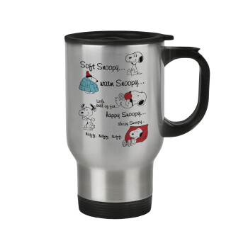 Snoopy manual, Stainless steel travel mug with lid, double wall 450ml