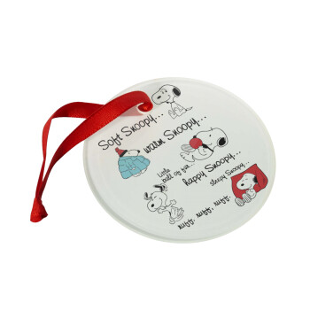 Snoopy manual, Christmas ornament glass 9cm