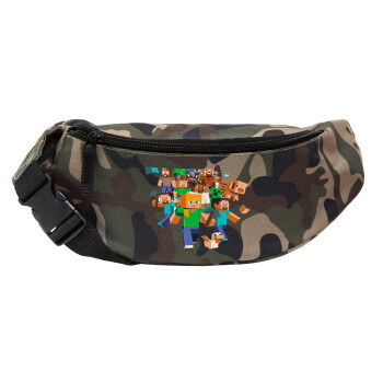 Minecraft adventure, Unisex waist bag (banana) in Jungle camouflage color with 2 pockets