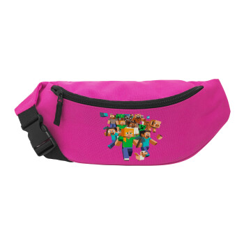 Minecraft adventure, Unisex waist bag (banana) in PINK color with 2 pockets