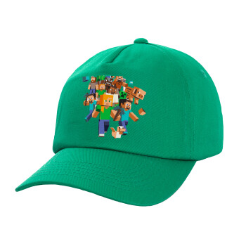 Minecraft adventure, Children's Baseball Cap, 100% Cotton Twill, Green (COTTON, CHILDREN'S, UNISEX, ONE SIZE)