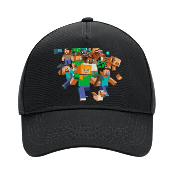 Minecraft adventure, Adult Ultimate Hat BLACK, (100% COTTON DRILL, ADULT, UNISEX, ONE SIZE)