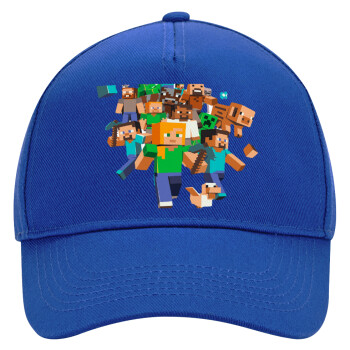 Minecraft adventure, Ultimate Adult Hat BLUE, (100% COTTON DRILL, ADULT, UNISEX, ONE SIZE)