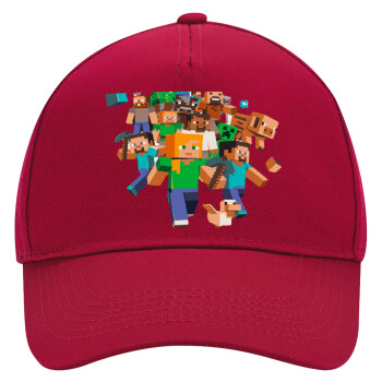 Minecraft adventure, Adult Ultimate Hat RED, (100% COTTON DRILL, ADULT, UNISEX, ONE SIZE)