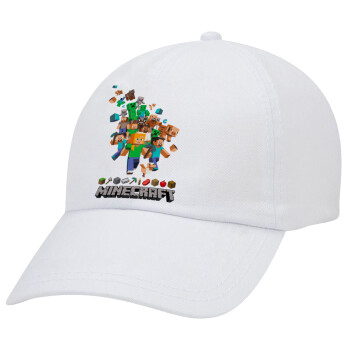 Minecraft adventure, Καπέλο Ενηλίκων Baseball Λευκό 5-φύλλο (POLYESTER, ΕΝΗΛΙΚΩΝ, UNISEX, ONE SIZE)