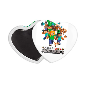 Minecraft adventure, Μαγνητάκι καρδιά (57x52mm)