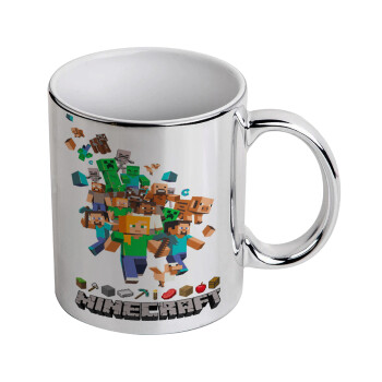 Minecraft adventure, Mug ceramic, silver mirror, 330ml